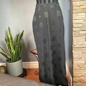 BHS Asian Insipired Avant Garde Maxi Skirt Evening Event Art to Wear Black 14